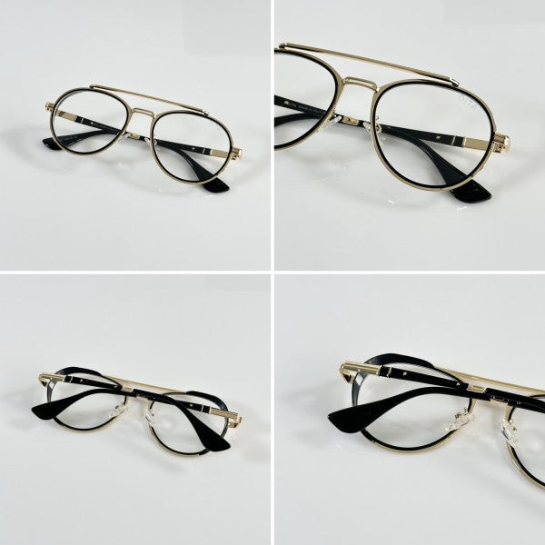 Diita Classic Mercury Gold Clear Sunglasses