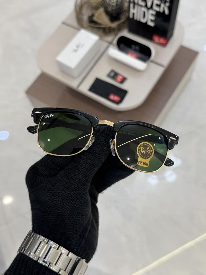 Rayban_3016_Clubmaster_Gold_Green