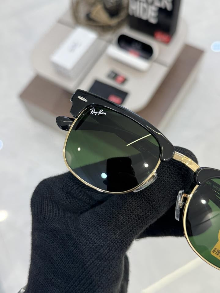 Rayban_3016_Clubmaster_Gold_Green