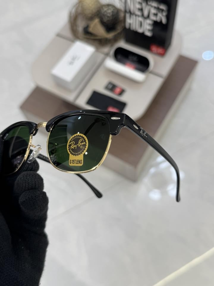 Rayban_3016_Clubmaster_Gold_Green
