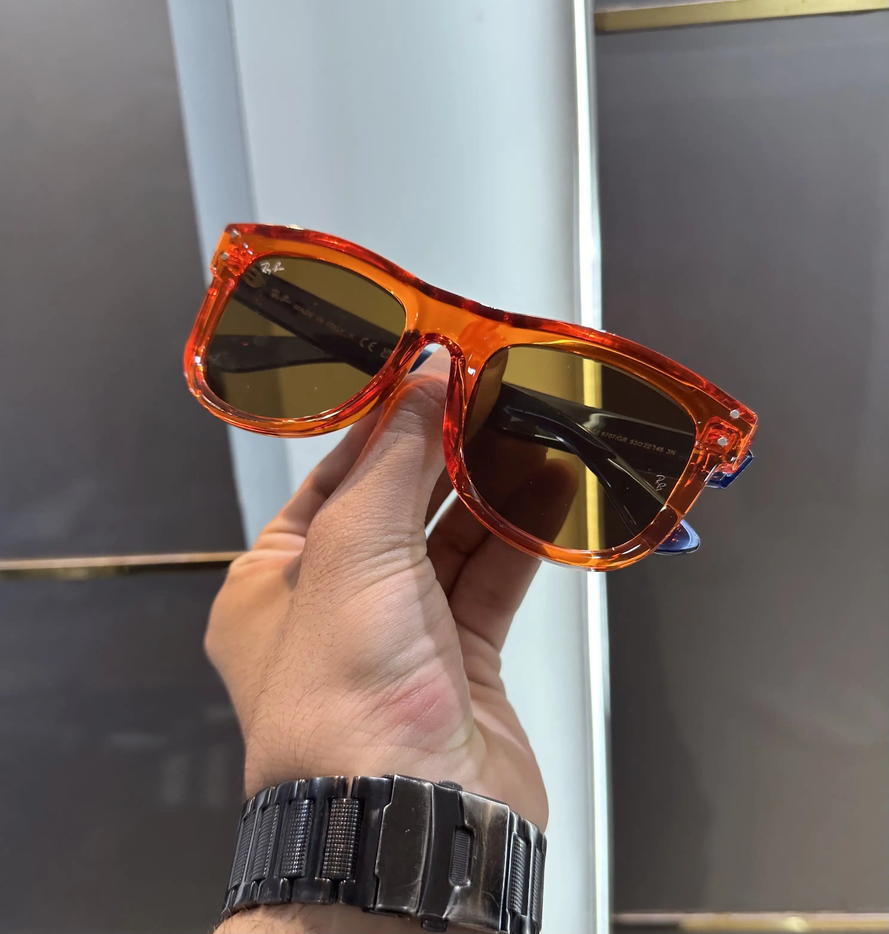 Ray Bann 0502 Premium Orange/Blue (Reverse Model)